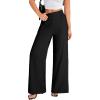 imageEVALESS Womens Baggy Wide Leg Pants Casual Elastic Waisted Palazzo Harem Pant with PocketsBlack