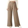 imageEVALESS Womens Wide Leg Pants High Waisted Business Work Casual Trousers 2025 Summer Comfy Palazzo Pants with PocketsPale Khaki