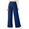 imageEVALESS Womens Wide Leg Pants High Waisted Business Work Casual Trousers 2025 Summer Comfy Palazzo Pants with PocketsSail Blue