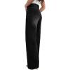 imageEVALESS Jeans for Women Trendy 2025 Overlap Waist Straight Wide Leg Stretchy Denim PantsBlack