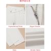 imageEVALESS Jeans for Women Trendy 2025 Overlap Waist Straight Wide Leg Stretchy Denim PantsWhite