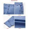 imageEVALESS Jeans for Women Wide Leg High Waisted Boyfriend Straight Leg Stretchy Cropped Denim PantsBeau Blue