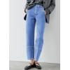 imageEVALESS Jeans for Women Wide Leg High Waisted Boyfriend Straight Leg Stretchy Cropped Denim PantsBeau Blue