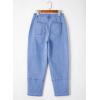 imageEVALESS Jeans for Women Wide Leg High Waisted Boyfriend Straight Leg Stretchy Cropped Denim PantsBeau Blue