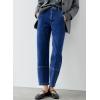 imageEVALESS Jeans for Women Wide Leg High Waisted Boyfriend Straight Leg Stretchy Cropped Denim PantsNavy Blue