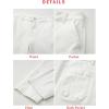 imageEVALESS Jeans for Women Wide Leg High Waisted Boyfriend Straight Leg Stretchy Cropped Denim PantsWhite