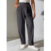 imageEVALESS Womens Corduroy Pants Elastic High Waist Pleated Wide Leg Trousers Fall Comfy Casual Baggy Pants with PocketsGrey