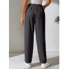 imageEVALESS Womens Corduroy Pants Elastic High Waist Pleated Wide Leg Trousers Fall Comfy Casual Baggy Pants with PocketsGrey