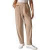 imageEVALESS Womens Corduroy Pants Elastic High Waist Pleated Wide Leg Trousers Fall Comfy Casual Baggy Pants with PocketsKhaki