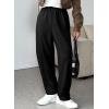 imageEVALESS Womens Fall Elastic High Waisted Baggy Pants Balloon Wide Leg Pants Woman Casual Cropped Length Trouser with PocketsBlack