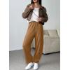 imageEVALESS Womens Fall Elastic High Waisted Baggy Pants Balloon Wide Leg Pants Woman Casual Cropped Length Trouser with PocketsCamel