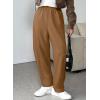 imageEVALESS Womens Fall Elastic High Waisted Baggy Pants Balloon Wide Leg Pants Woman Casual Cropped Length Trouser with PocketsCamel