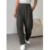 imageEVALESS Womens Fall Elastic High Waisted Baggy Pants Balloon Wide Leg Pants Woman Casual Cropped Length Trouser with PocketsCarbon Grey
