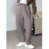 imageEVALESS Womens Fall Elastic High Waisted Baggy Pants Balloon Wide Leg Pants Woman Casual Cropped Length Trouser with PocketsLight Grey