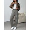 imageEVALESS Womens Fall Elastic High Waisted Baggy Pants Balloon Wide Leg Pants Woman Casual Cropped Length Trouser with PocketsMedium Grey