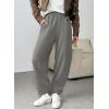 imageEVALESS Womens Fall Elastic High Waisted Baggy Pants Balloon Wide Leg Pants Woman Casual Cropped Length Trouser with PocketsMedium Grey