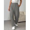 imageEVALESS Womens Fall Elastic High Waisted Baggy Pants Balloon Wide Leg Pants Woman Casual Cropped Length Trouser with PocketsMedium Grey