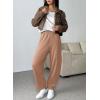imageEVALESS Womens Fall Elastic High Waisted Baggy Pants Balloon Wide Leg Pants Woman Casual Cropped Length Trouser with PocketsSmoke Gray
