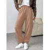 imageEVALESS Womens Fall Elastic High Waisted Baggy Pants Balloon Wide Leg Pants Woman Casual Cropped Length Trouser with PocketsSmoke Gray