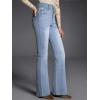 imageEVALESS Womens Flare Bell Bottom Jeans High Waisted Wide Leg Bootcut Jeans Stretchy Denim PantsBeau Blue