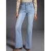imageEVALESS Womens Flare Bell Bottom Jeans High Waisted Wide Leg Bootcut Jeans Stretchy Denim PantsBeau Blue