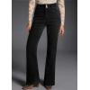 imageEVALESS Womens Flare Bell Bottom Jeans High Waisted Wide Leg Bootcut Jeans Stretchy Denim PantsBlack