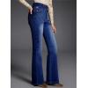 imageEVALESS Womens Flare Bell Bottom Jeans High Waisted Wide Leg Bootcut Jeans Stretchy Denim PantsNavy Blue