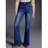 imageEVALESS Womens Flare Bell Bottom Jeans High Waisted Wide Leg Bootcut Jeans Stretchy Denim PantsNavy Blue
