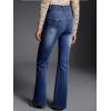 imageEVALESS Womens Flare Bell Bottom Jeans High Waisted Wide Leg Bootcut Jeans Stretchy Denim PantsSail Blue