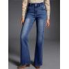 imageEVALESS Womens Flare Bell Bottom Jeans High Waisted Wide Leg Bootcut Jeans Stretchy Denim PantsSail Blue