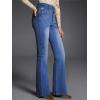 imageEVALESS Womens Flare Bell Bottom Jeans High Waisted Wide Leg Bootcut Jeans Stretchy Denim PantsSky Blue