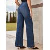 imageEVALESS Womens Jeans Trendy High Waist Straight Leg Wide Leg Frayed Baggy Raw Hem Boyfriends Stretchy Denim PantsDirty Blue