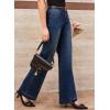 imageEVALESS Womens Jeans Trendy High Waist Straight Leg Wide Leg Frayed Baggy Raw Hem Boyfriends Stretchy Denim PantsDirty Blue