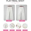 imageEVALESS Womens Jeans Trendy High Waist Straight Leg Wide Leg Frayed Baggy Raw Hem Boyfriends Stretchy Denim PantsWhite
