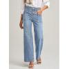 imageEVALESS Womens Jeans Wide Leg High Waisted Straight Bootcut Jeans Trendy Fall 2025 Zimbaplatinum Stretchy Denim PantsBeau Blue