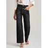 imageEVALESS Womens Jeans Wide Leg High Waisted Straight Bootcut Jeans Trendy Fall 2025 Zimbaplatinum Stretchy Denim PantsBlack