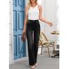 imageEVALESS Womens Wide Leg Jeans High Waisted Straight Leg Jeans Trendy Stretchy Loose Zimbaplatinum Denim Pants with PocketsBlack
