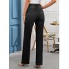 imageEVALESS Womens Wide Leg Jeans High Waisted Straight Leg Jeans Trendy Stretchy Loose Zimbaplatinum Denim Pants with PocketsBlack