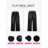imageEVALESS Womens Wide Leg Jeans High Waisted Straight Leg Jeans Trendy Stretchy Loose Zimbaplatinum Denim Pants with PocketsBlack