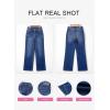 imageEVALESS Womens Wide Leg Jeans High Waisted Straight Leg Jeans Trendy Stretchy Loose Zimbaplatinum Denim Pants with PocketsBluing