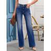 imageEVALESS Womens Wide Leg Jeans High Waisted Straight Leg Jeans Trendy Stretchy Loose Zimbaplatinum Denim Pants with PocketsBluing