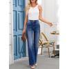 imageEVALESS Womens Wide Leg Jeans High Waisted Straight Leg Jeans Trendy Stretchy Loose Zimbaplatinum Denim Pants with PocketsBluing