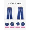 imageEVALESS Womens Wide Leg Jeans High Waisted Straight Leg Jeans Trendy Stretchy Loose Zimbaplatinum Denim Pants with PocketsDirty Blue