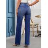 imageEVALESS Womens Wide Leg Jeans High Waisted Straight Leg Jeans Trendy Stretchy Loose Zimbaplatinum Denim Pants with PocketsDirty Blue