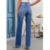 imageEVALESS Womens Wide Leg Jeans High Waisted Straight Leg Jeans Trendy Stretchy Loose Zimbaplatinum Denim Pants with PocketsLight Blue
