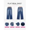 imageEVALESS Womens Wide Leg Jeans High Waisted Straight Leg Jeans Trendy Stretchy Loose Zimbaplatinum Denim Pants with PocketsReal Teal