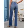 imageEVALESS Womens Wide Leg Jeans High Waisted Straight Leg Jeans Trendy Stretchy Loose Zimbaplatinum Denim Pants with PocketsReal Teal
