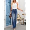 imageEVALESS Womens Wide Leg Jeans High Waisted Straight Leg Jeans Trendy Stretchy Loose Zimbaplatinum Denim Pants with PocketsReal Teal