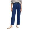 imageEVALESS Jeans for Women Wide Leg High Waisted Boyfriend Straight Leg Stretchy Cropped Denim PantsNavy Blue