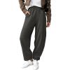imageEVALESS Womens Fall Elastic High Waisted Baggy Pants Balloon Wide Leg Pants Woman Casual Cropped Length Trouser with PocketsCarbon Grey